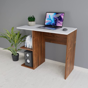 Wood Writing Study Table with Shelf Storage for Home & Office Wooden Study Desk Laptop Table (Matt Finish, Multicolor)