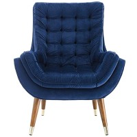 FINE WOOD ART Wing Back Chair for Living Room | Wing Chair for Living Room/High Back Arm Chair/Ideal for Home Colour (Blue)