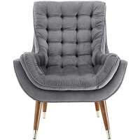 FINE WOOD ART Wing Back Chair for Living Room | Wing Chair for Living Room/High Back Arm Chair/Ideal for Home Colour(Blue) (Grey)