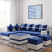 L Shape 8 Seater Fabric Sofa Set