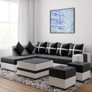  L Shape 8 Seater Fabric Sofa Set