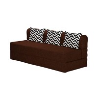 3 Seater Sofa Cum Bed Brown