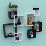 Wooden Intersecting Wall Shelves 