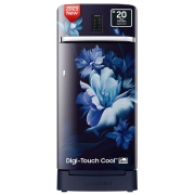 Samsung 189 L 4 Star Digi-Touch Cool, Digital Inverter Direct Cool Single Door Refrigerator (RR21C2E24UZ/HL, Midnight Blossom Blue, Base Stand with Drawer)