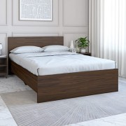 Nilkamal Arthur Engineered Wood Double Bed Without Storage (Color - Walnut, Delivery Condition - Knock Down)