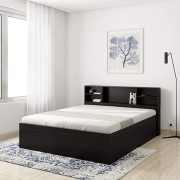 Amazon Brand - Solimo Mars Queen Engineered Wood Regular Bed With Storage (Wenge Finish, Brown)