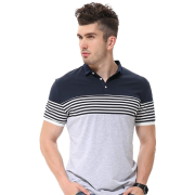 fanideaz Mens Cotton Half Sleeve Striped Polo T Shirt with Collar