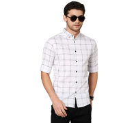 Dennis Lingo Men's Checkered Slim Fit Cotton Casual Shirt