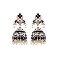 voylla-brass-silver-oxidised-plating-rangabati-pink-embellishments-jhumka-earrings-with-pearl-beads-for-women-and-girls