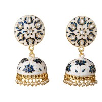 yellow-chimes-earrings-for-women-girls-traditional-blue-colored-meenakari-jhumka-with-kundan-studded-stone-gold-plated-earring-floral-shaped-jhumki-bi
