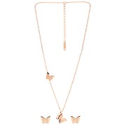 Yellow Chimes Pendant Set for Women Butterfly Surgical Steel 18K Real Rose Gold Plated Pendant Set for Girls and Women