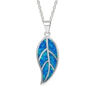 GIVA 925 Sterling Silver Mystic Blue Leaf Pendant with Link Chain | Necklace to Gift Women & Girls | With Certificate of Authenticity and 925 Stamp | 6 Month Warranty*
