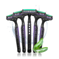 letsshave-pro-3-plus-disposable-shaving-razor-for-men-triple-blade-razor-with-rubber-grip-handle-and-safety-cap-pack-of-5