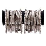 zeneme-jewellery-traditional-silver-plated-oxidized-bracelet-bangles-set-for-girls-and-women