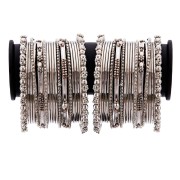 ZENEME Jewellery Traditional Silver Plated Oxidized Bracelet Bangles Set for Girls and Women