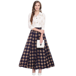 stylum-womens-printed-cotton-blend-shirt-skirt-set