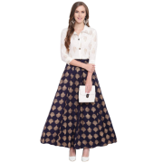 Stylum Women's Printed Cotton Blend Shirt Skirt Set