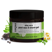 Sirona Natural Mineral Oil Free Post Shave Gel After Shaving Lotion for Men & Women - 100 gm | Soothes & Heals Skin After Hair Removal with Aloe Vera, Green Tea, Tasmanian Pepper Fruit & Chamomile