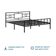 Amazon Brand - Solimo Cyrus Metal Regular King Bed-(Glossy Finish_Black)