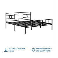 Amazon Brand - Solimo Cyrus Metal Regular King Bed-(Glossy Finish_Black)