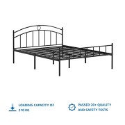 Amazon Brand - Solimo Senna Glossy Metal Queen Bed (Black)