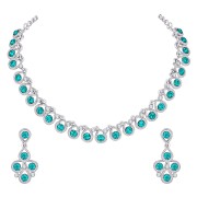 Atasi International Silver Plated Alloy Necklace Set with Earrings For Women (RF5461)