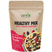 Click to open expanded view LIVYOR Healthy Mix Nuts, Seeds and Berries Combo Pack | Dry Fruits Trail Mix | Roasted Cashews & Almonds, Black Raisins, Roasted Pumpkin, Sunflower & Flax, Cranberries, Cherries & Dried Amla
