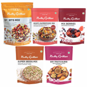 Nutty Gritties Mixed Dry Fruits Combo Pack of 18 Nuts, 1.15Kg - Sports Mix, Mix Berries, Seeds Mix, Mom Superfood Mix and Dry Fruits Blend (18 Nuts Mixed Dry Fruits Combo) | Resealable Pouch
