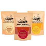 KANZ & MUHUL Kashmiri Spice Blend Collection of Roganjosh,Kaliya & Yakhni Spice Blend Kashmiri Masla for Aromatic and red hue,Light Curry with Yellow hue & Golden Hue Turmeric curry (80 GM X 3 Pack)
