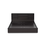 DeckUp Dusun Engineered Wood Queen Bed (Dark Wenge, Matte Finish, No Box Storage)