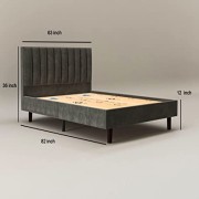 DRIFTINGWOOD Solid Engineered Wood Low Height Queen Size Bed Without Storage | Wooden Double Bed | Low Floor/Lying/Rise/Level/Profile Cot Bedroom Furniture | Grey, Mattress Size: 78x60 Inch