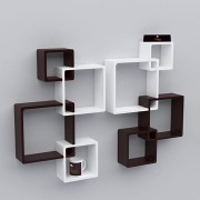 Wooden Intersecting Wall Shelves 