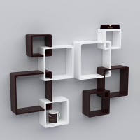 Wooden Intersecting Wall Shelves 