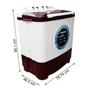 Foxsky 7.2 kg Semi-Automatic Top Loading Washing Machine (FOXSKY AQUA WASH 7.2 KG, MAROON)
