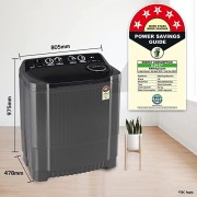 LG 8.5 kg 5 Star Semi-Automatic Top Load Washing Machine (P8535SKMZ, Middle Black, Roller Jet Pulsator)