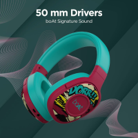 boAt Rockerz 558 Bluetooth Wireless Over Ear Headphones with Mic Upto 20 Hours Playback, 50MM Drivers, Soft Padded Ear Cushions and Physical Noise Isolation(Maroon Maverick)