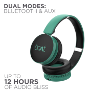 boAt Rockerz 370 On Ear Bluetooth Headphones with mic, Upto 12 Hours Playtime, Cozy Padded Earcups and Bluetooth v5.0(Gregarious Green)