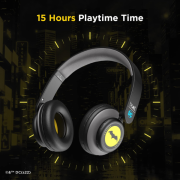 boAt Rockerz 450 Batman Edition Bluetooth On Ear Headphones with Mic, Upto 15 Hours Playback, 40MM Drivers, Padded Ear Cushions, Integrated Controls and Dual Modes(Knight Black)