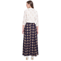 Stylum Women's Printed Cotton Blend Shirt Skirt Set