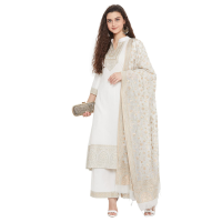 SAFAA Cotton Woven Zari Design Women Unstitched Dress Material With Silk Dupatta (z-438)