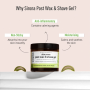 Sirona Natural Mineral Oil Free Post Shave Gel After Shaving Lotion for Men & Women - 100 gm | Soothes & Heals Skin After Hair Removal with Aloe Vera, Green Tea, Tasmanian Pepper Fruit & Chamomile