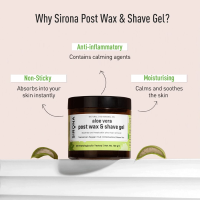 Sirona Natural Mineral Oil Free Post Shave Gel After Shaving Lotion for Men & Women - 100 gm | Soothes & Heals Skin After Hair Removal with Aloe Vera, Green Tea, Tasmanian Pepper Fruit & Chamomile