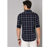 Dennis Lingo Men's Checkered Slim Fit Cotton Casual Shirt