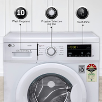 LG 6.5 Kg 5 Star Inverter Touch Panel Fully-Automatic Front Load Washing Machine (FHM1065SDW, White, With Steam Wash)