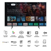 VU 108 cm (43 inches) The GloLED 84 Watt DJ Sound Series 4K Smart Google TV 43GloLED (Grey)