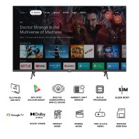 VU 108 cm (43 inches) The GloLED 84 Watt DJ Sound Series 4K Smart Google TV 43GloLED (Grey)