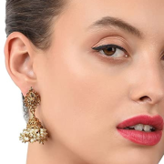 Zaveri Pearls Antique Gold Tone Traditional Jhumki Earring For Women-ZPFK7450