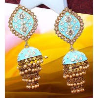 Yellow Chimes Earrings for Women & Girls | Traditional Multicolor Meenakari Earring | Gold Plated Jhumkas | Floral Dangler Earrings | Accessories Jewellery | Birthday & Anniversary Gift