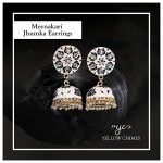 yellow-chimes-earrings-for-women-girls-traditional-blue-colored-meenakari-jhumka-with-kundan-studded-stone-gold-plated-earring-floral-shaped-jhumki-bi