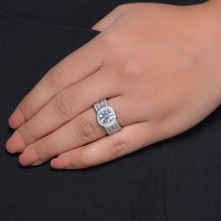 Ornate Jewels Pure Sterling Silver AAA Grade American Diamond Halo Solitaire Ring for Women and Girls|With Certificate of Authenticity & 925 Stamp|1 Year Warranty
